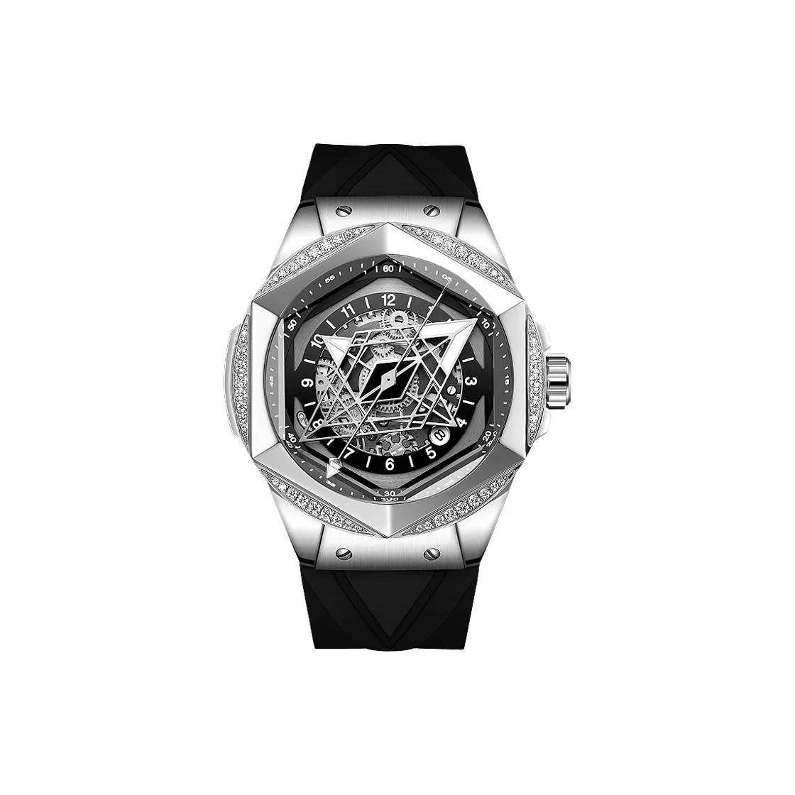 HANBORO Cyan Collection Механические часы Силиконовый ремешок Часы для мужчин Белый циферблат