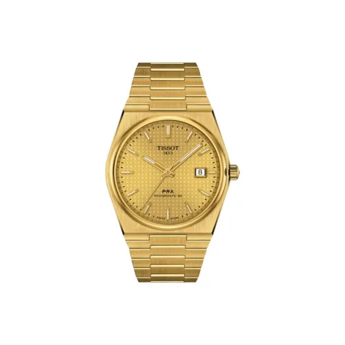 Tissot Автоматический Механический Movement Мужские PRX Super Player Series Часы 40 мм Золотой
