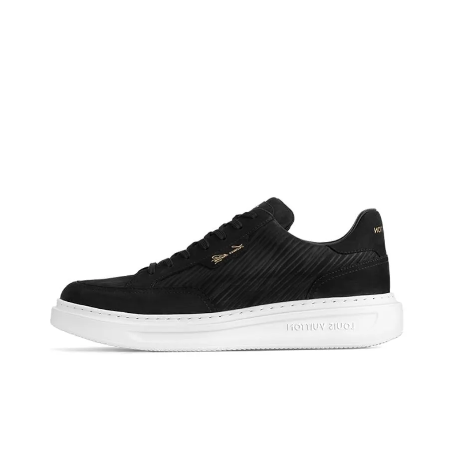 LOUIS VUITTON Beverly Hills Low Top Skateboard Shoes Men's Black