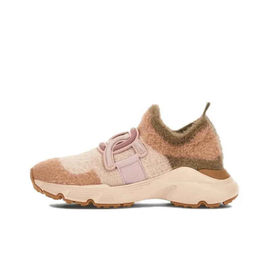 TOD'S Низкий топ Повседневная обувь Женская Розовый Коричневый