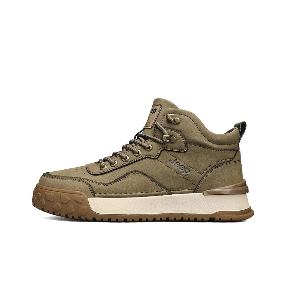 Jeep Work Boots Men High-Top Khaki