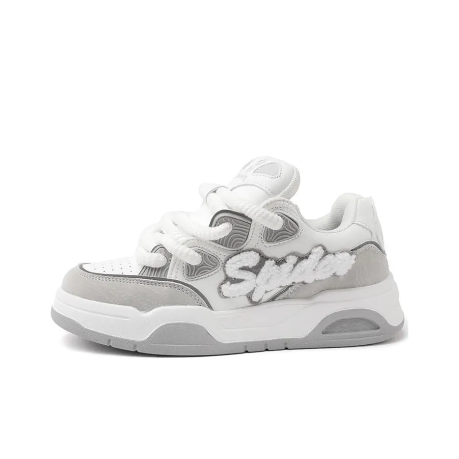 Spider King Low Топ Кроссовки для скейтбординга Женские Белые Серые