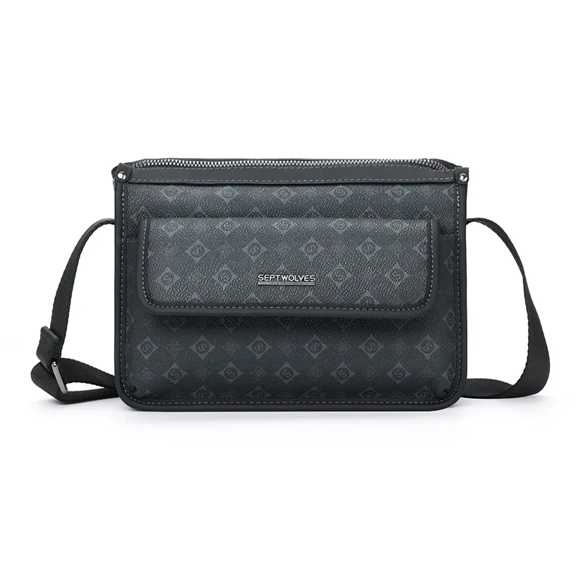 SEPTWOLVES Сумка через плечо из искусственной кожи маленькая унисекс черная