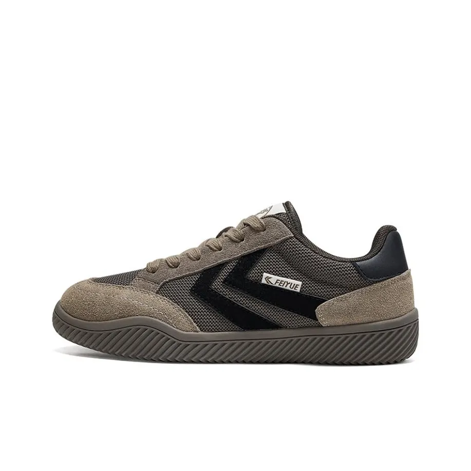 Feiyue German Army Trainers Wear-Resistant Low-Top Skateboard Shoes Unisex Brown Black