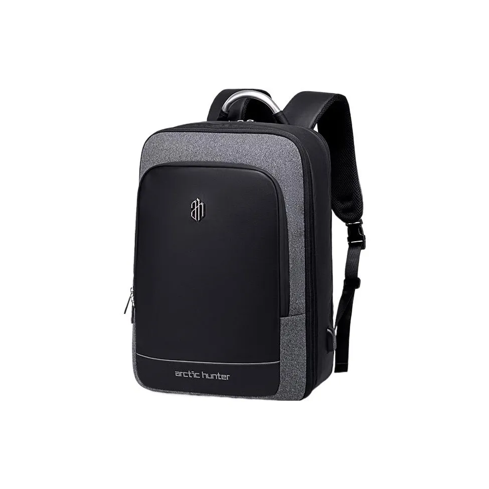 ARCTIC HUNTER Oxford Polyester Backpack Tubas Men's Black/Light Gray/Dark Gray