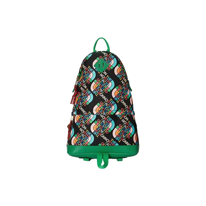 GUCCI The North Face Collaboration Leather Detail Backpack Men's Black & Green