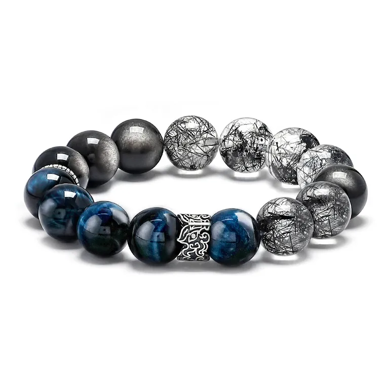 Cuud Tiger's Eye Stone Jade Bracelets Men's