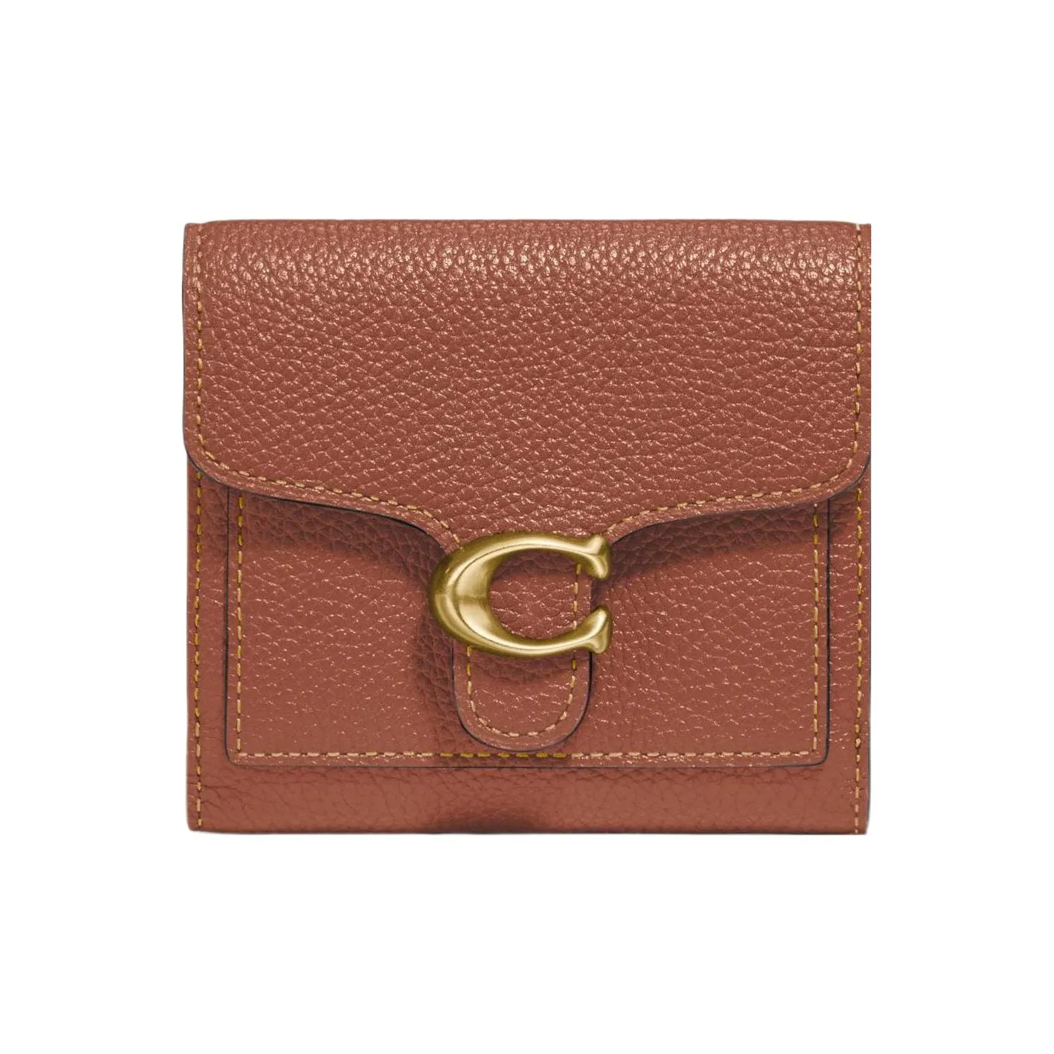 COACH Tabby Кожа Держатель для карт кошелек Мини Женский Saddles Коричневый