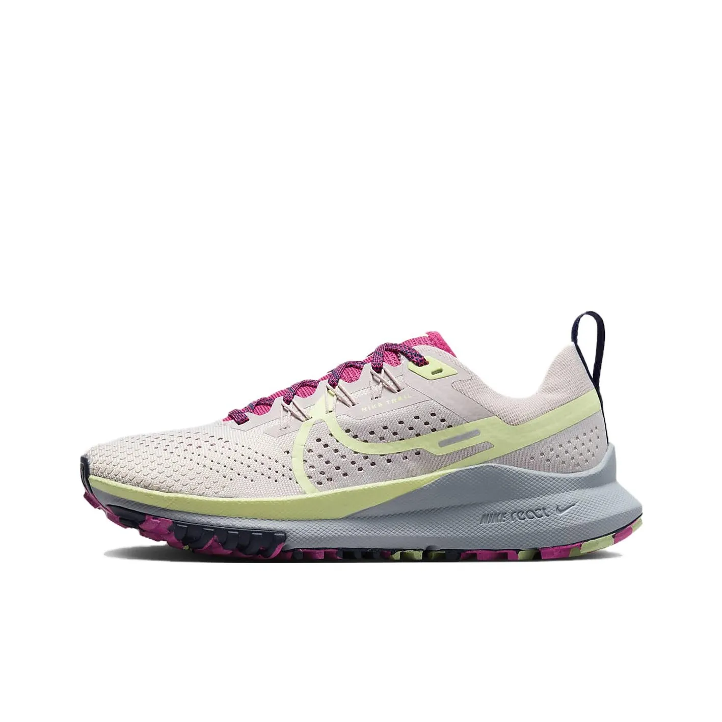 Nike React Pegasus Trail 4 Platinum Violet Purple Ink Fierce Pink Luminous Green Women's