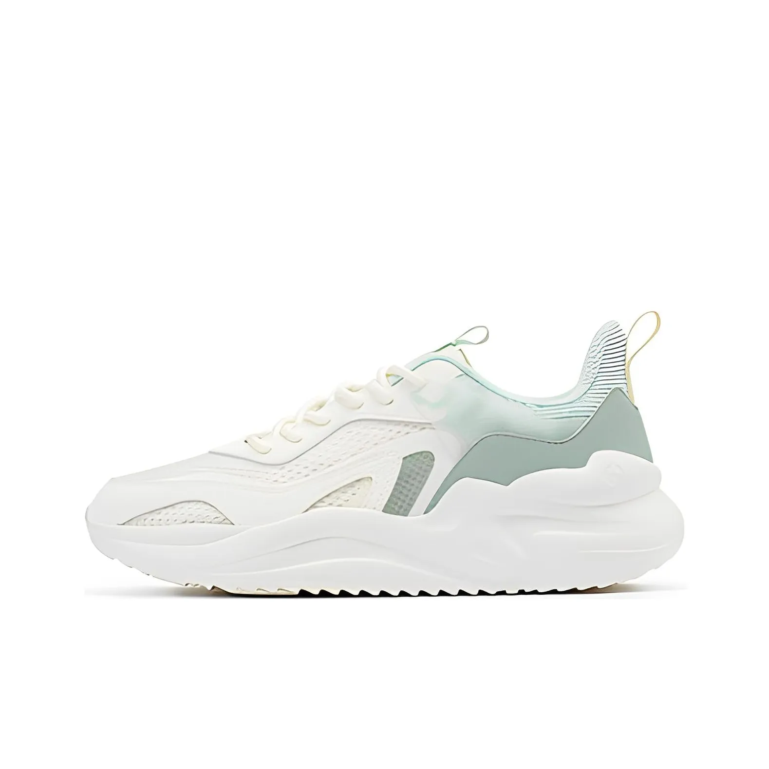 361° Slip Устойчивый к истиранию Низкий Топ Спортивная повседневная обувь Женская Белый Зеленый