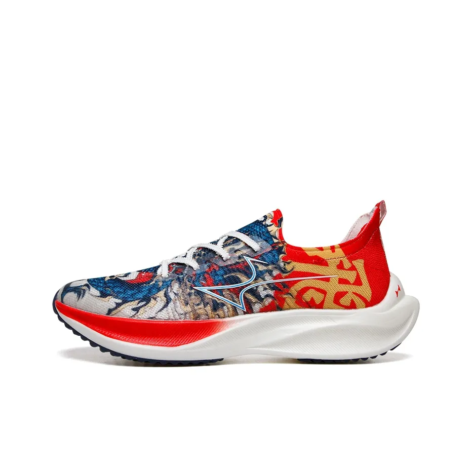 HEALTH Dragon Low Top Running Shoes Unisex Red White Blue
