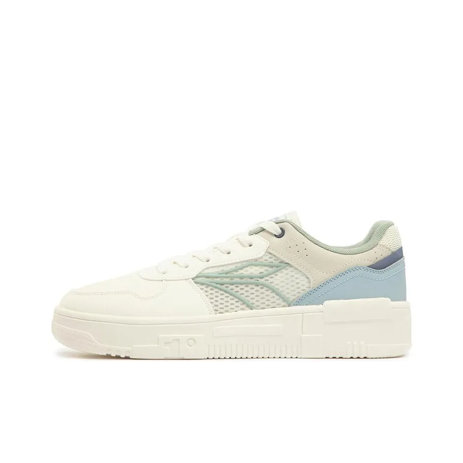 361° Anti Slip And Wear Resistant Breathable Low Top Skateboard Shoes Men's White Teal Blue