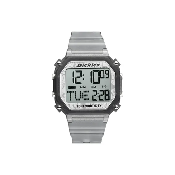 Dickies Наручные часы Электронный механизм Силиконовый ремешок Белый циферблат Унисекс