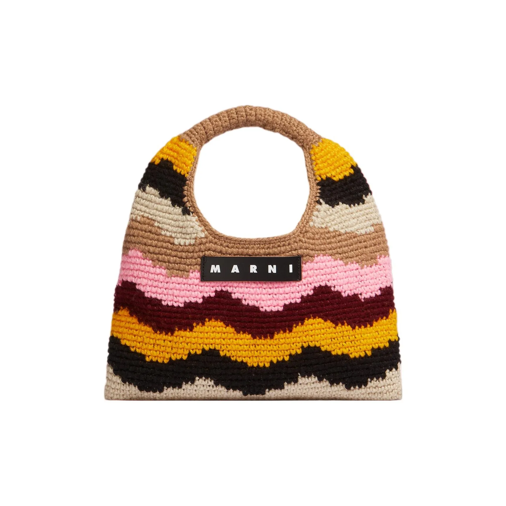 MARNI Акриловая трикотажная ткань Сумка Мини Женская Коричневый Многоцветный