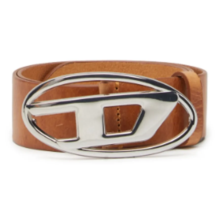 DIESEL Значок Дизайн Кожаные ремни Унисекс Коричневый Ширина 4CM