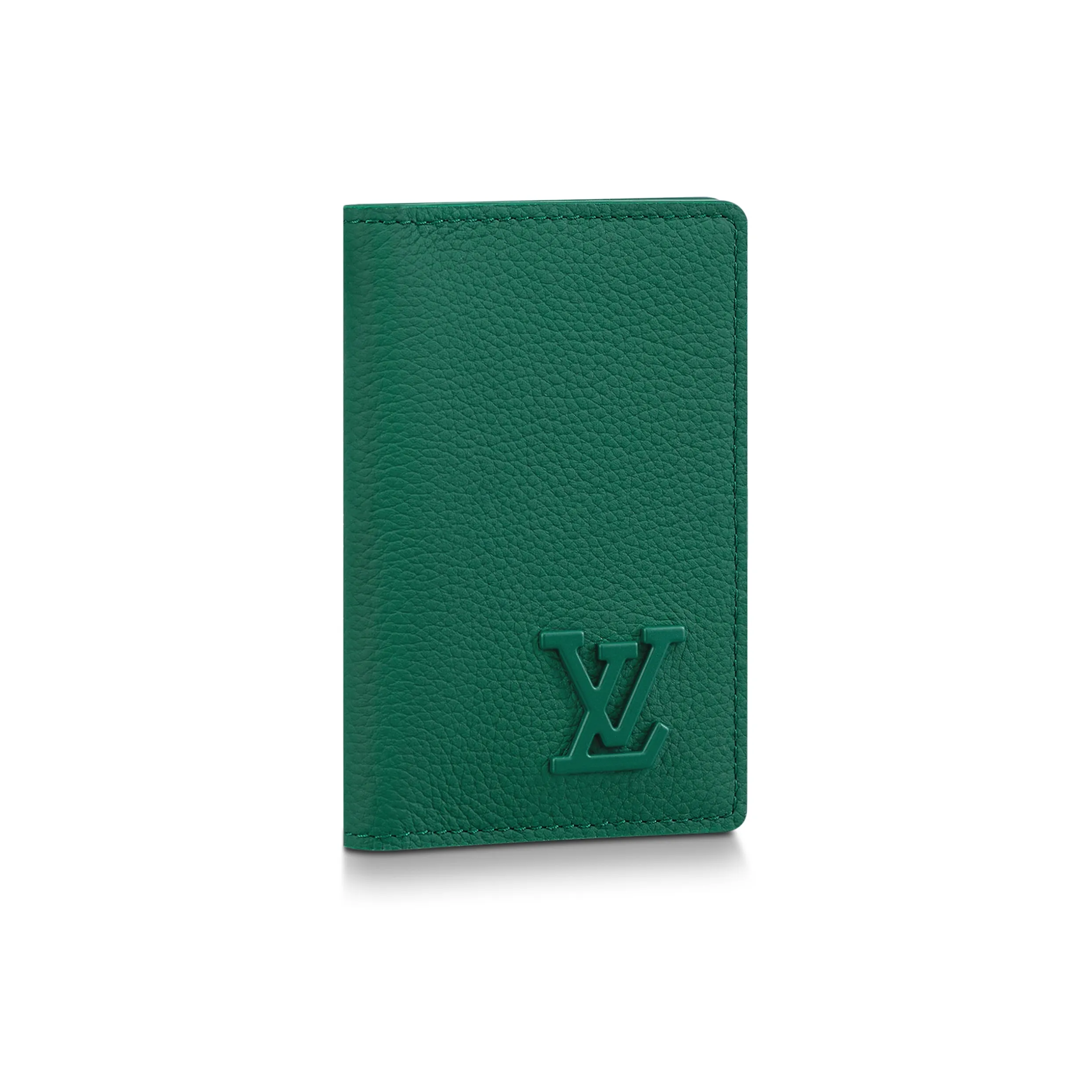 LOUIS VUITTON Cow Leather Wallet Men's Dark Green