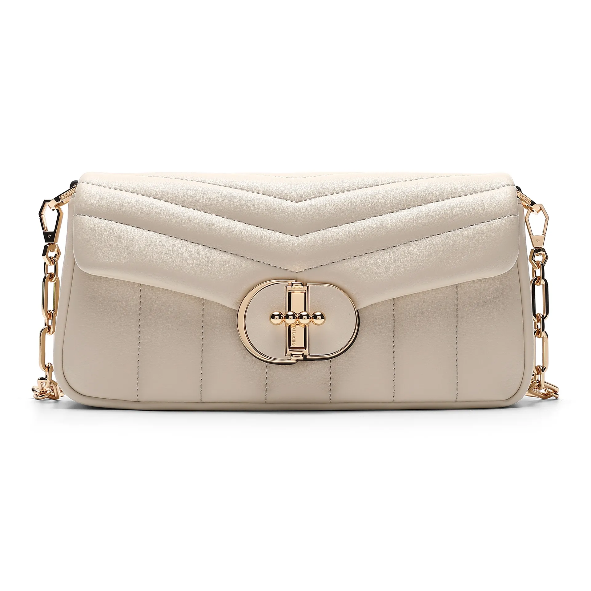 DILAKS Cow Leather Shoulder Bag Small Size Women's Ivory