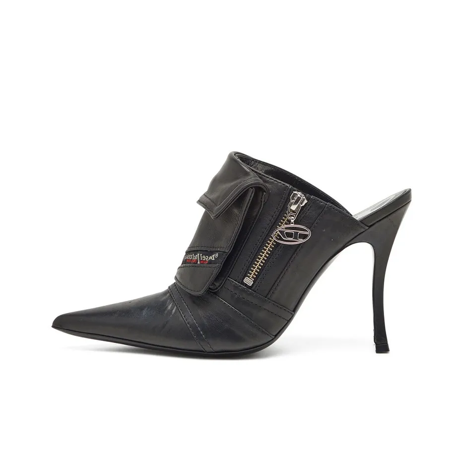DIESEL D-Venus Pocket 100mm Leather Mules