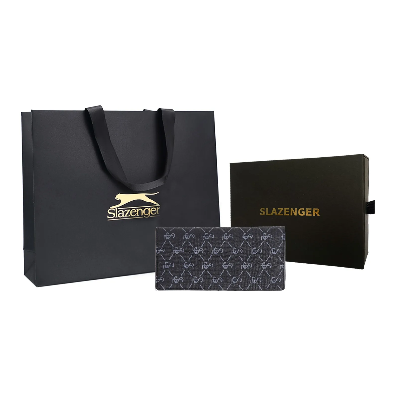 Slazenger PVC кошелек для карт мужской черный с узором