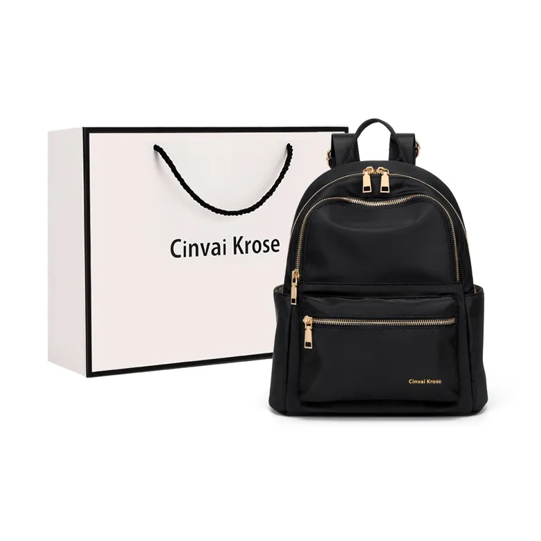 Simvay Clos Холст Рюкзак Ноутбук Сумка Путешественная Сумка Средняя Женская Черный Экрю