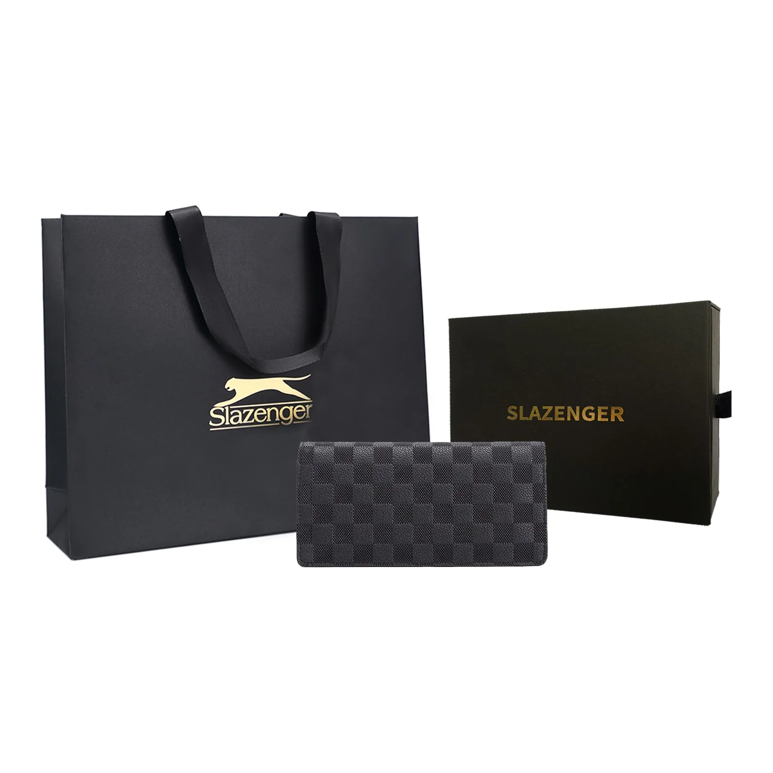 Slazenger ПУ (полиуретан) Картхолдер Кошелек Мужской Черный Авокадо Зеленый Коричневый