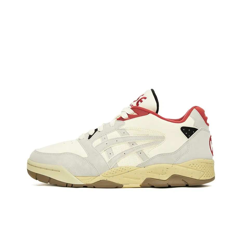 Asics Гель Fuse Low Топ Винтажные Баскетбольные Кроссовки Унисекс Белый Красный
