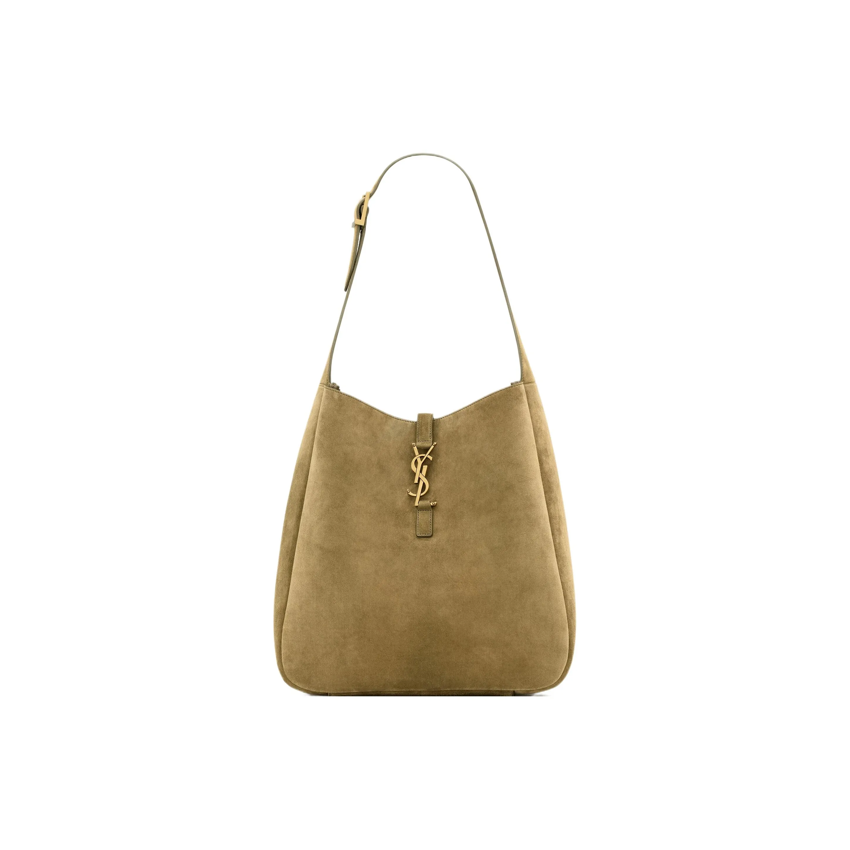 SAINT LAURENT Soft Suede Hobo Bag, Handbag, Shoulder Bag Women's Barley Green