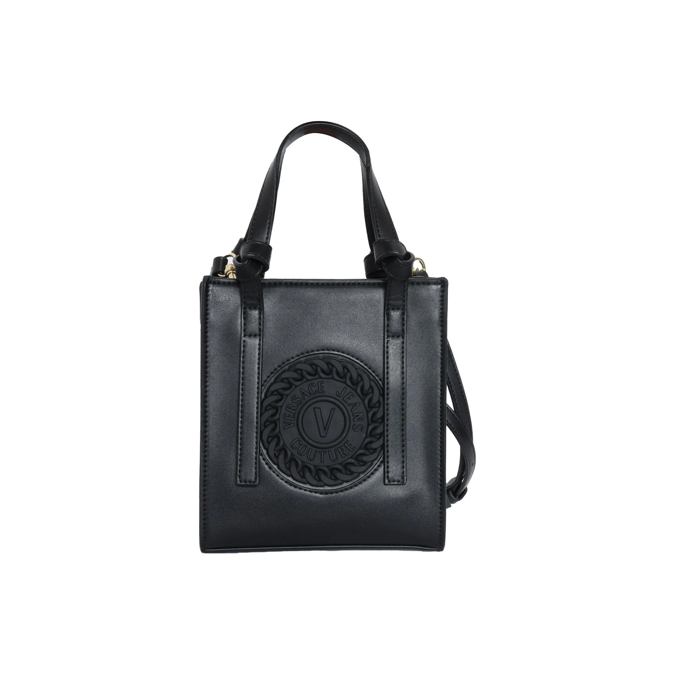 VERSACE JEANS COUTURE Сумка через плечо из синтетической кожи мини-сумка женская черная