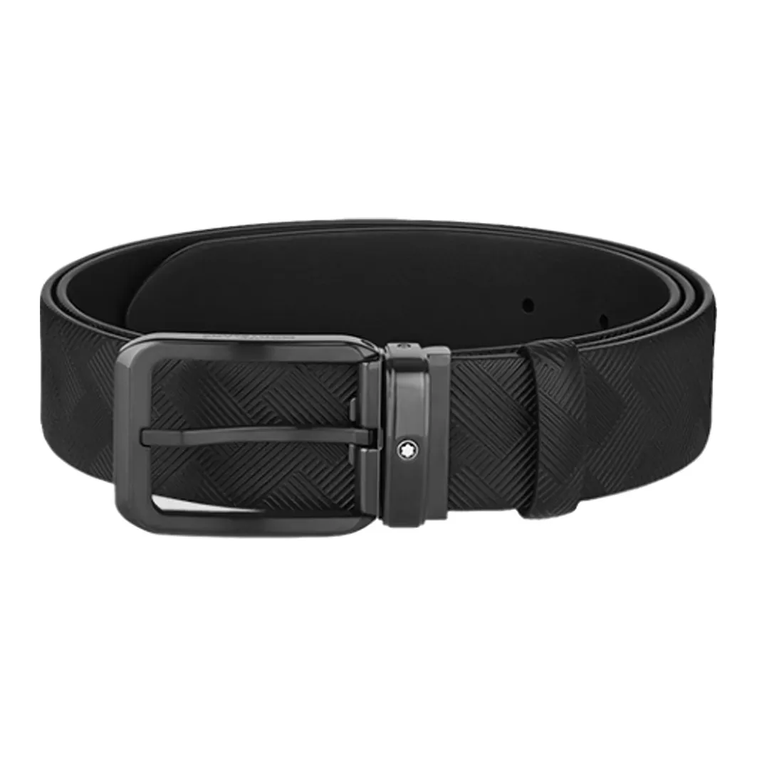 MONTBLANC Ремни из коровьей кожи Мужской Черный Ширина 3,5 см