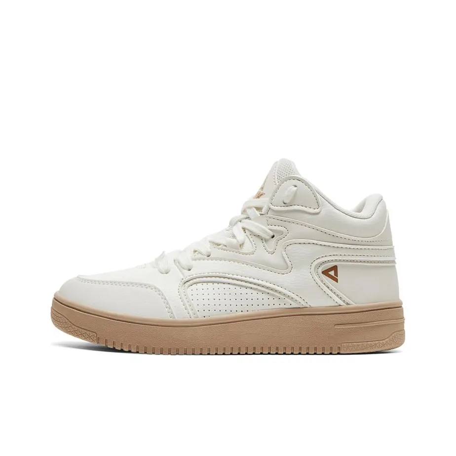 PEAK Скейтборд Кроссовки Высокие Топы Экрю Женские