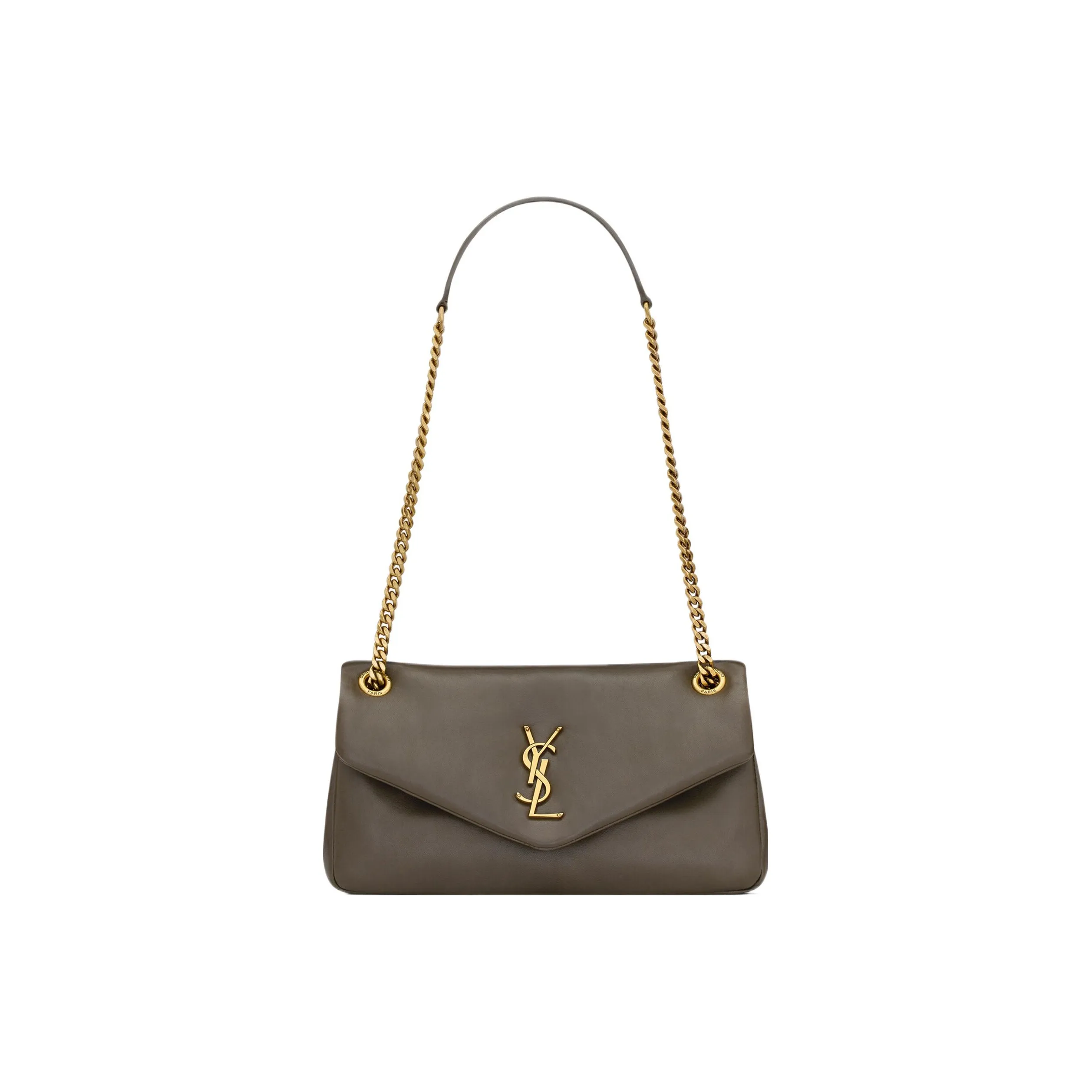 SAINT LAURENT Sheepskin Handbag, Shoulder Bag Women's Dark Brown
