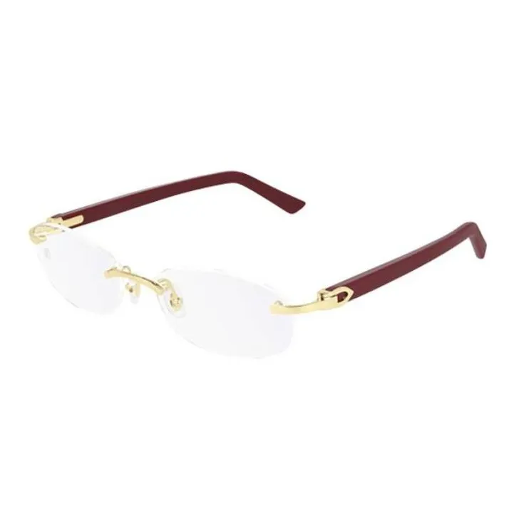 CARTIER Metal Oval Eyeglass Frames Unisex Gold