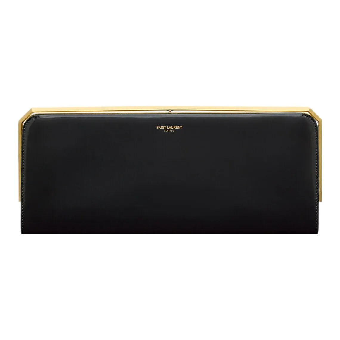 SAINT LAURENT Cow Leather Evening Party Clutch Regular Women's Black