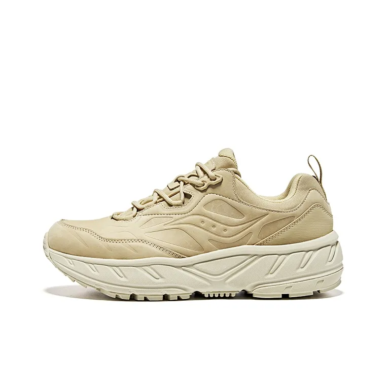 Saucony CYBER WEB Anti Slip Wear Resistant Low Top Running Shoes Unisex Khaki Color