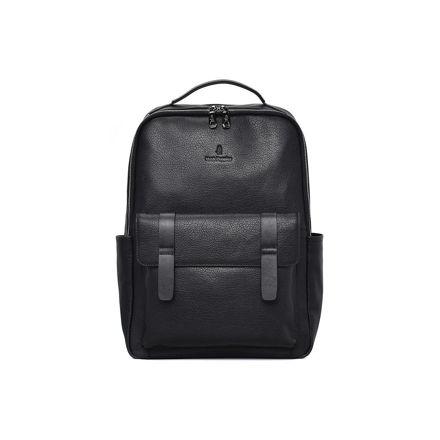 Hush Puppies Рюкзак из крупнозернистой текстуры коровьей кожи большой мужской черный