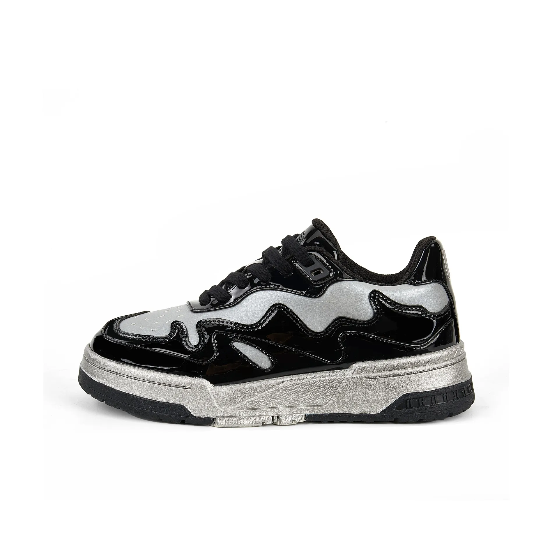 PAUZE Пламя Slip-resistant Abrasion-resistant Low Top Скейтборд Кроссовки Unisex Черный