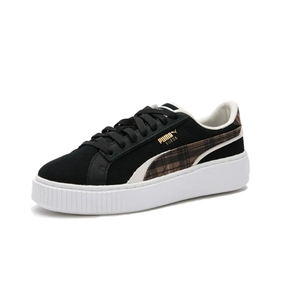 PUMA Suede Platform Plat Low Топ Скейтборд Кроссовки Женские Черные