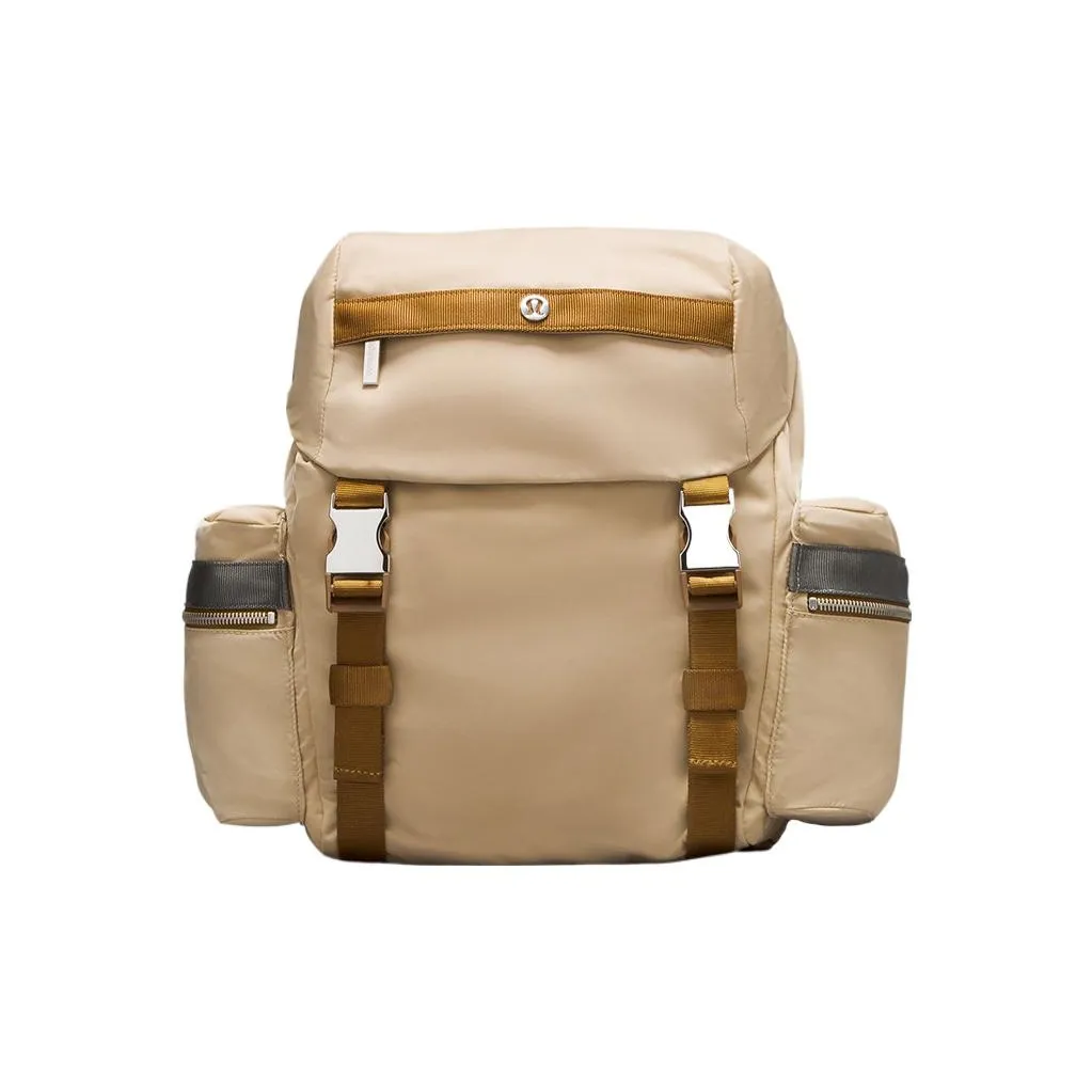 Lululemon Nylon Backpack Mini Unisex Light Camel & Burnt Caramel & Gray Sage