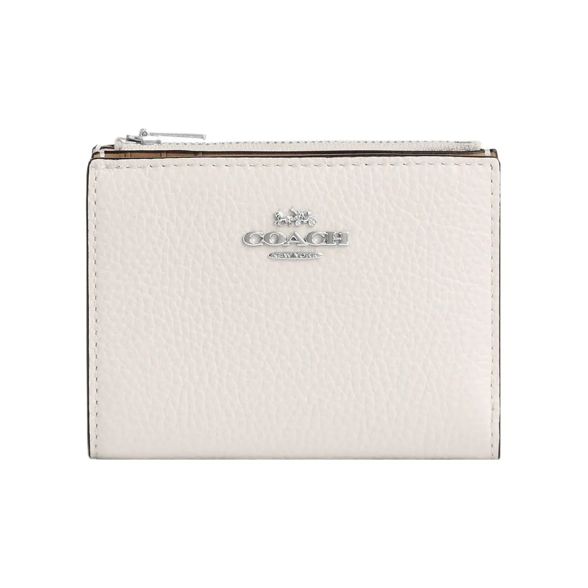 COACH Pebbled Leather Coin Purse Wallet Regular Women's White
