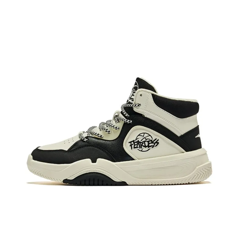 Erke DynaSky Wear-Resistant High-Top Skateboard Shoes Women's Ivory Recycling Gray