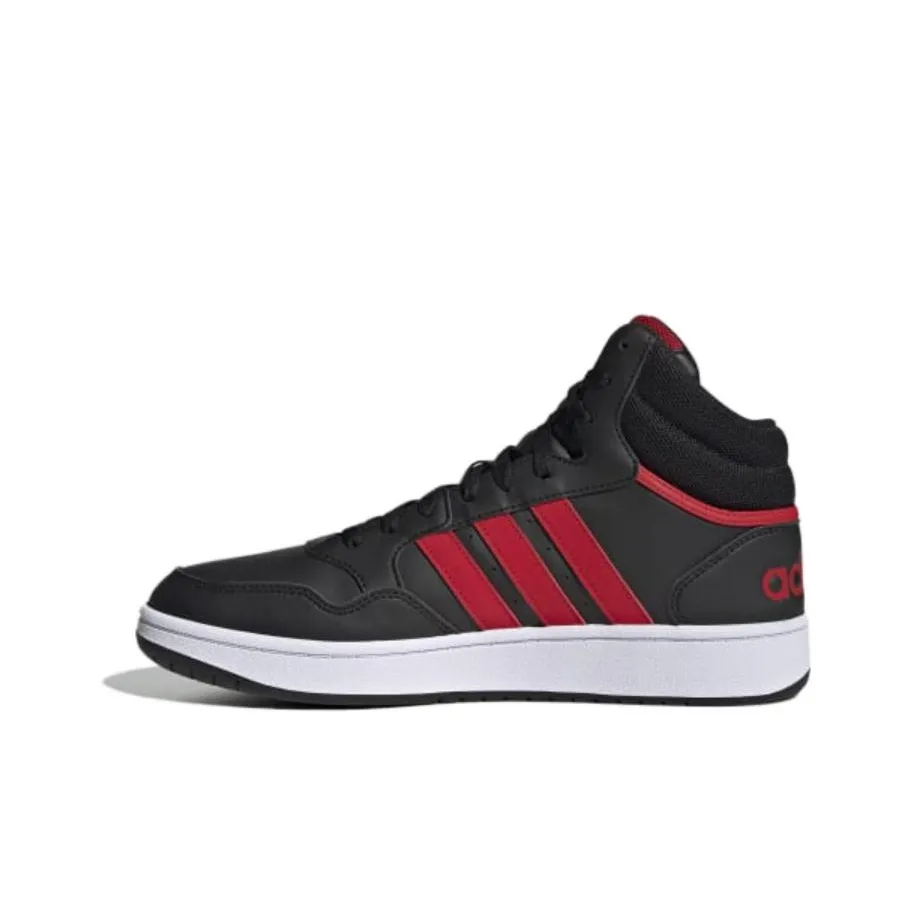 Adidas Hoops 3.0 Mid Core Black Better Scarlet Cloud White