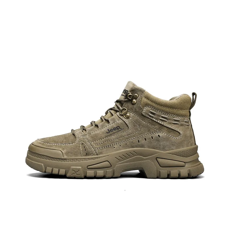 JEEP Износостойкий Дышащий MID Топ Уличная обувь Мужской Хаки