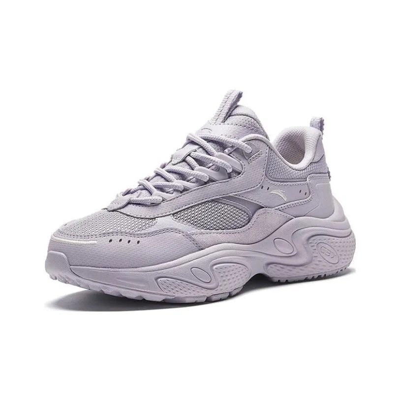 ANTA Звезды Starlight Амортизация And Дышащий Низкий Топ Толстая подошва Кроссовки Женские Светло-фиолетовый