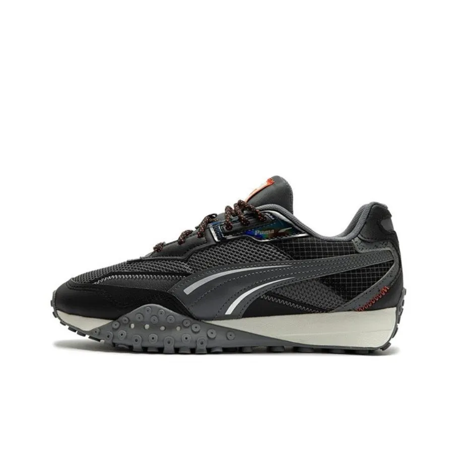 PUMA Blacktop Rider Износостойкий и Легкий Низкий Топ Casual Унисекс Черный Серый