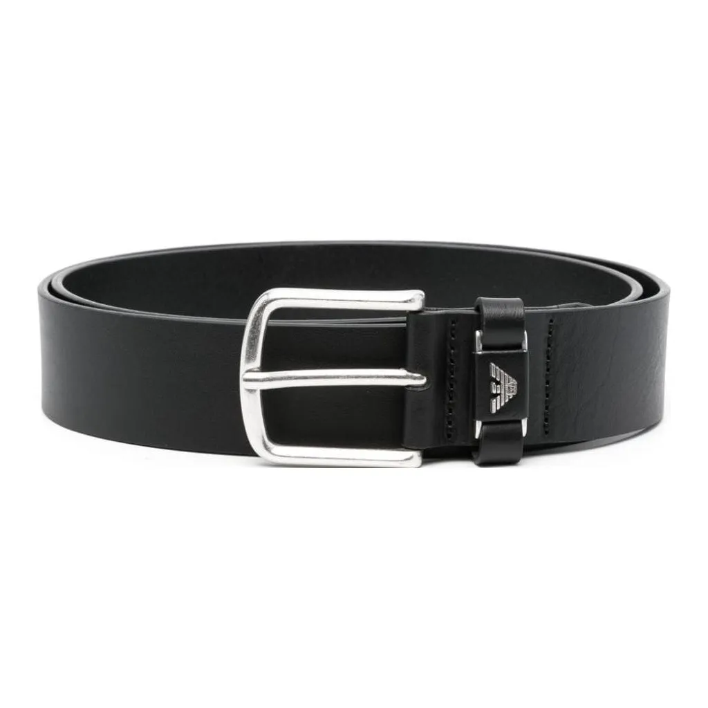 EMPORIO ARMANI Ремни из коровьей кожи Мужской Черный Ширина 4CM