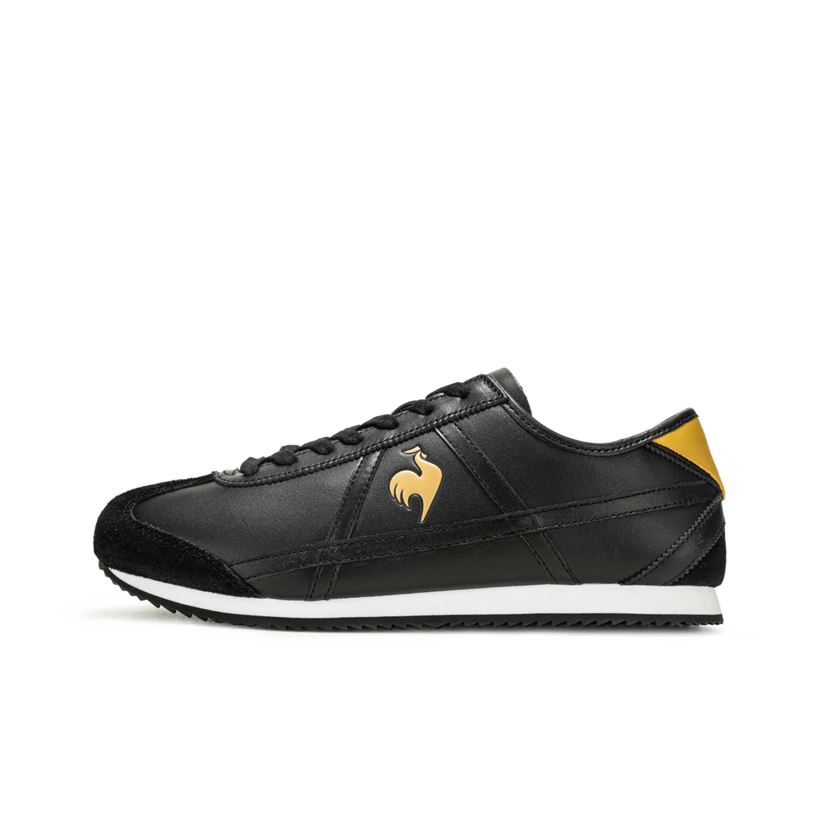 Le Coq Sportif Cushioning, Wear Resistant Low Top Casual Shoes Unisex Black Gold