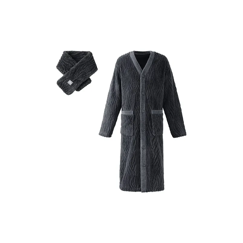 Jingyun Мужской халат для сна Night серого цвета