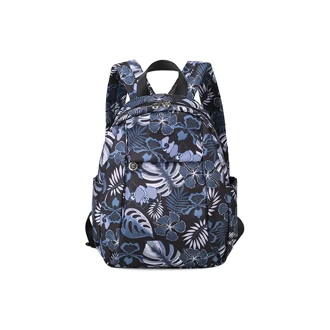 FIDO DIDO Oxford 14 Inch Backpack Women's Gold Branch Jade Leaf