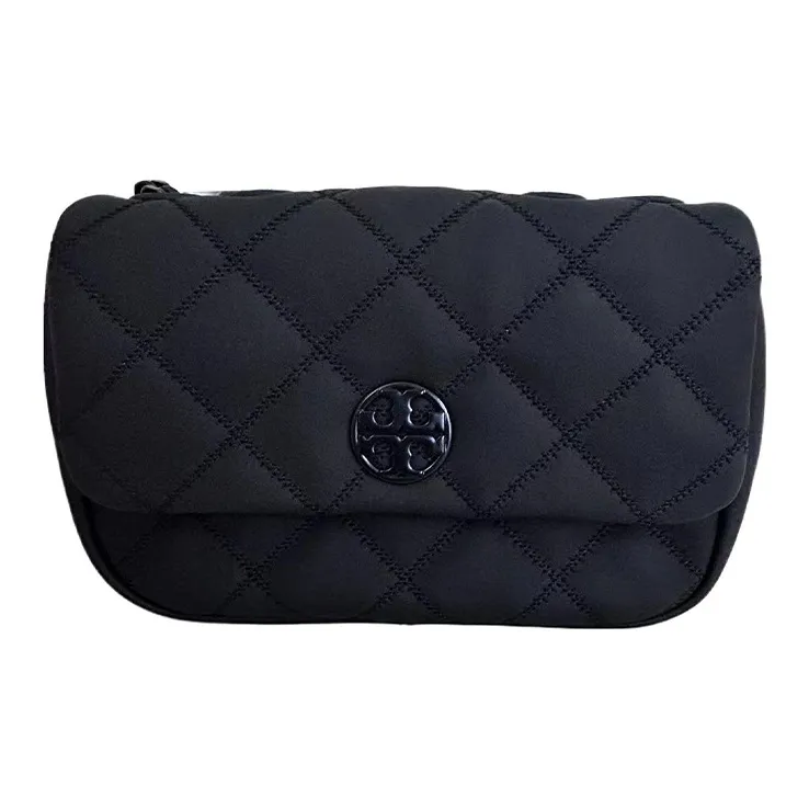 TORY BURCH Goatskin Small Square Bag, Shoulder Bag, Crossbody Bag Medium Size Women's Black