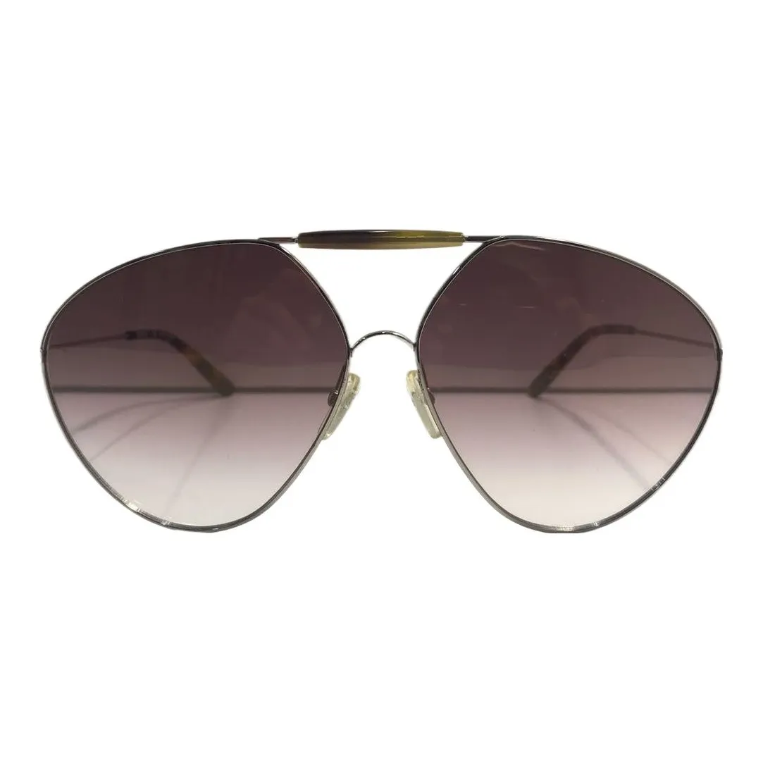 Valentino Metal Irregular Shape Sunglasses Unisex Silver